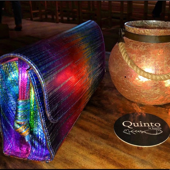 Miami Skyline Leather luxury Clutch 101% light & real - Picture 8 of 10